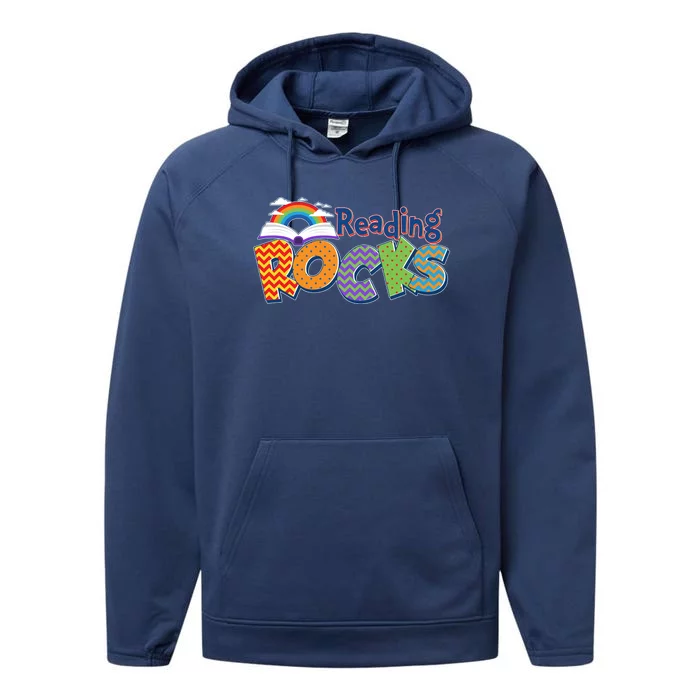 Reading Rocks Book Lover Reading Fan Performance Fleece Hoodie