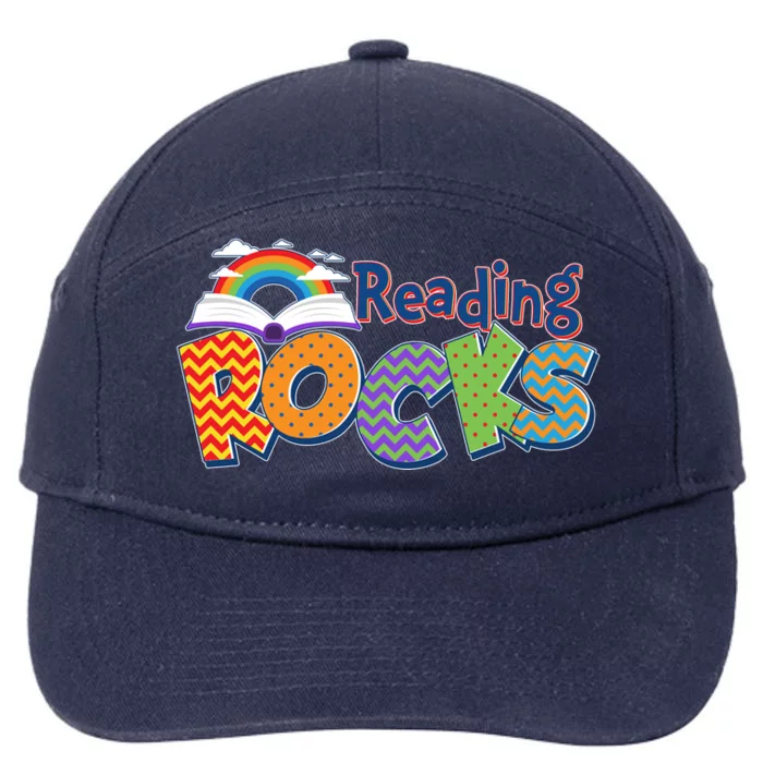 Reading Rocks Book Lover Reading Fan 7-Panel Snapback Hat