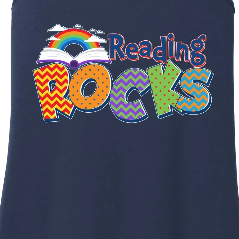 Reading Rocks Book Lover Reading Fan Ladies Essential Tank