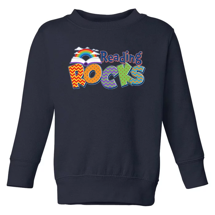 Reading Rocks Book Lover Reading Fan Toddler Sweatshirt