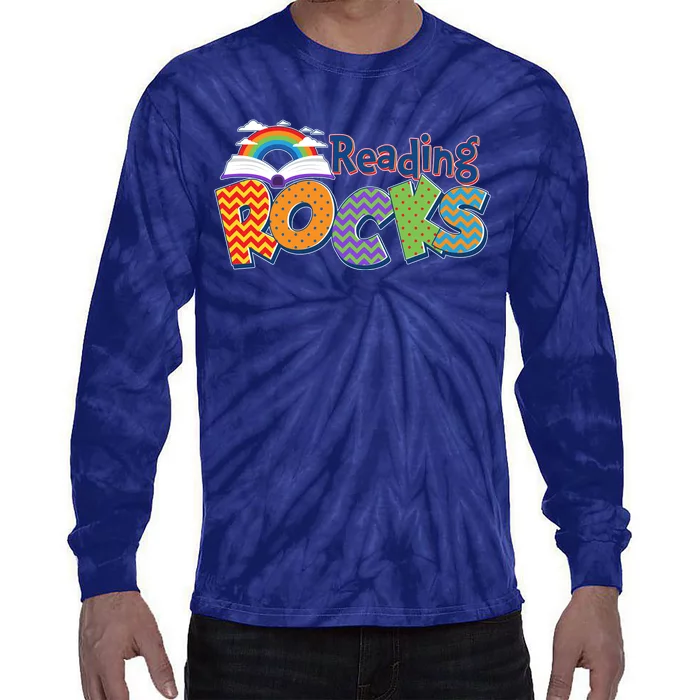 Reading Rocks Book Lover Reading Fan Tie-Dye Long Sleeve Shirt