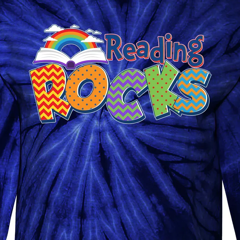 Reading Rocks Book Lover Reading Fan Tie-Dye Long Sleeve Shirt