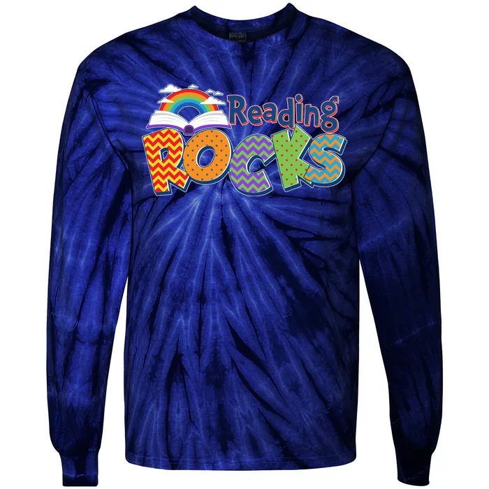 Reading Rocks Book Lover Reading Fan Tie-Dye Long Sleeve Shirt