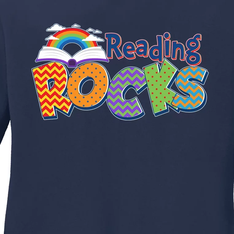 Reading Rocks Book Lover Reading Fan Ladies Long Sleeve Shirt