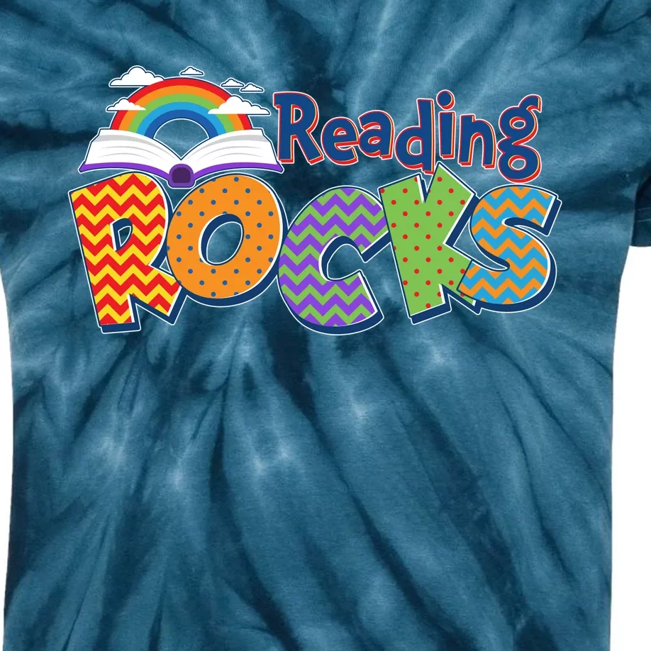 Reading Rocks Book Lover Reading Fan Kids Tie-Dye T-Shirt