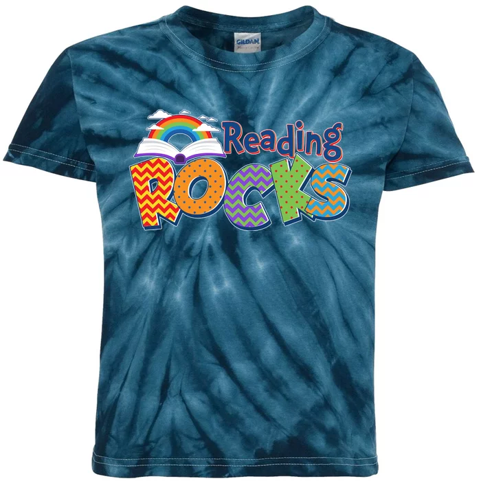 Reading Rocks Book Lover Reading Fan Kids Tie-Dye T-Shirt