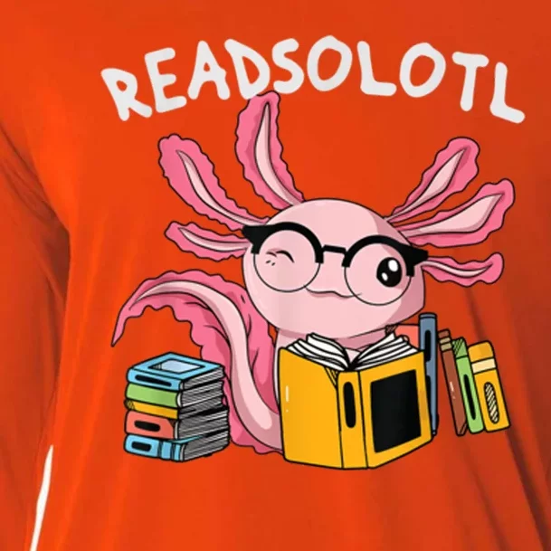 Readsolotl Read Books Lover Axolotl Cooling Performance Long Sleeve Crew