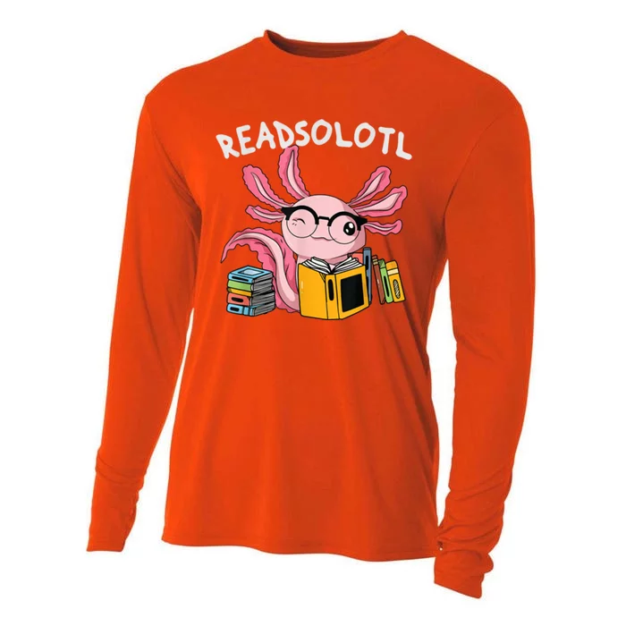 Readsolotl Read Books Lover Axolotl Cooling Performance Long Sleeve Crew