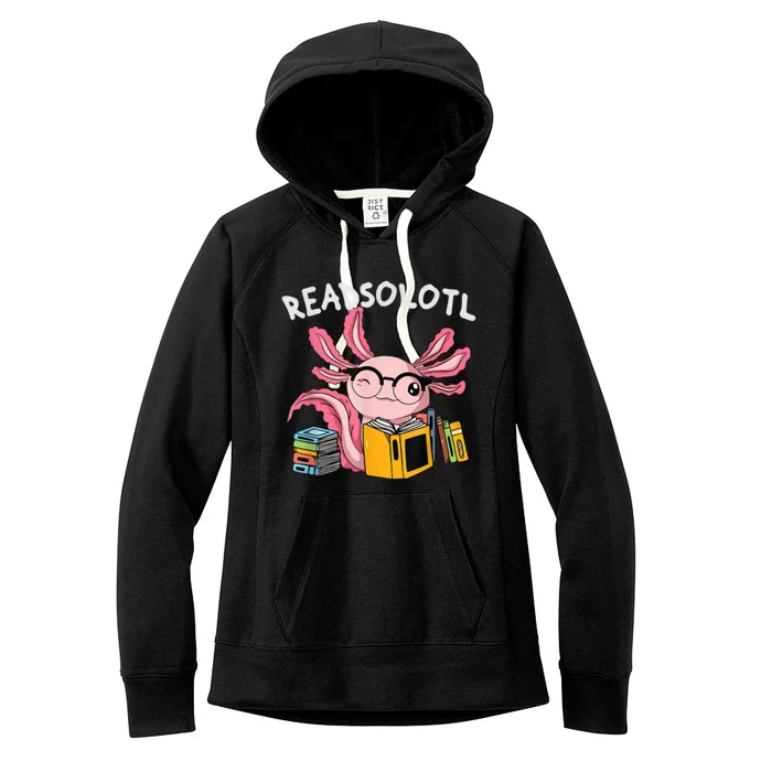 Readsolotl Read Books Lover Axolotl Women's Fleece Hoodie