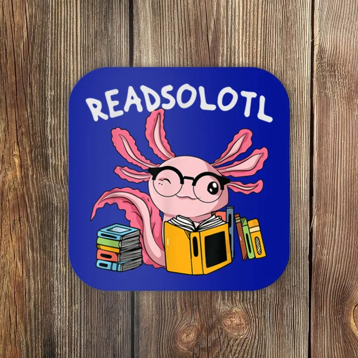 Readsolotl Read Books Lover Axolotl Coaster