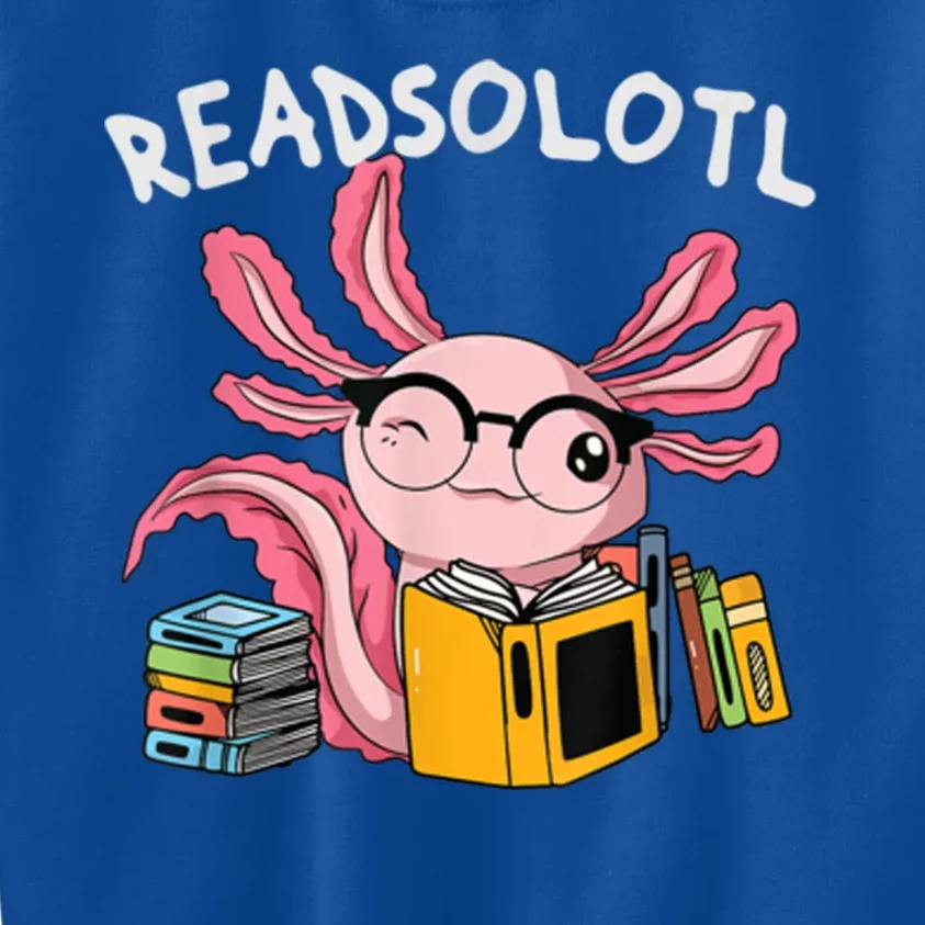 Readsolotl Read Books Lover Axolotl Kids Sweatshirt