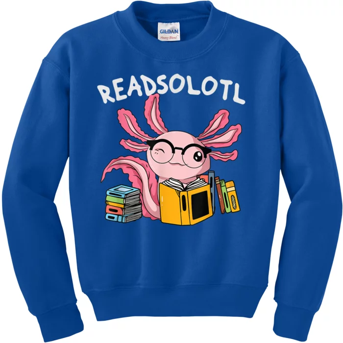 Readsolotl Read Books Lover Axolotl Kids Sweatshirt