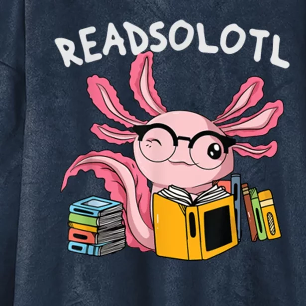 Readsolotl Read Books Lover Axolotl Hooded Wearable Blanket