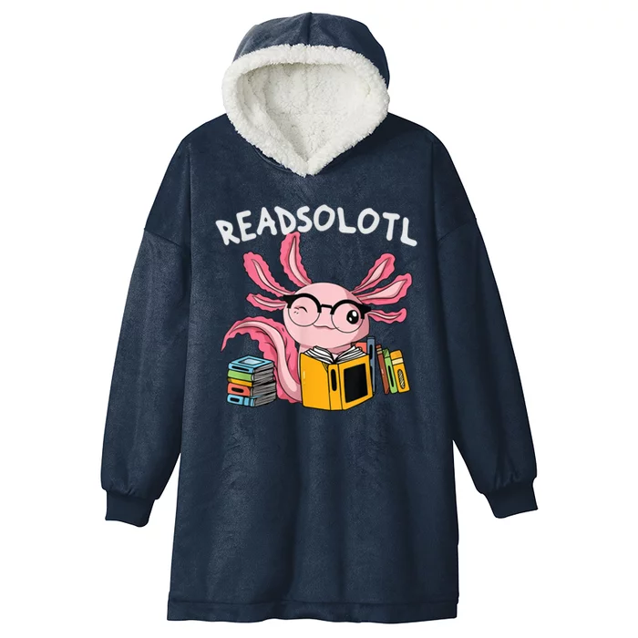 Readsolotl Read Books Lover Axolotl Hooded Wearable Blanket