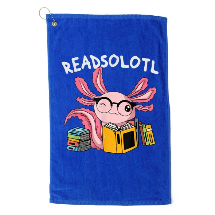 Readsolotl Read Books Lover Axolotl Platinum Collection Golf Towel