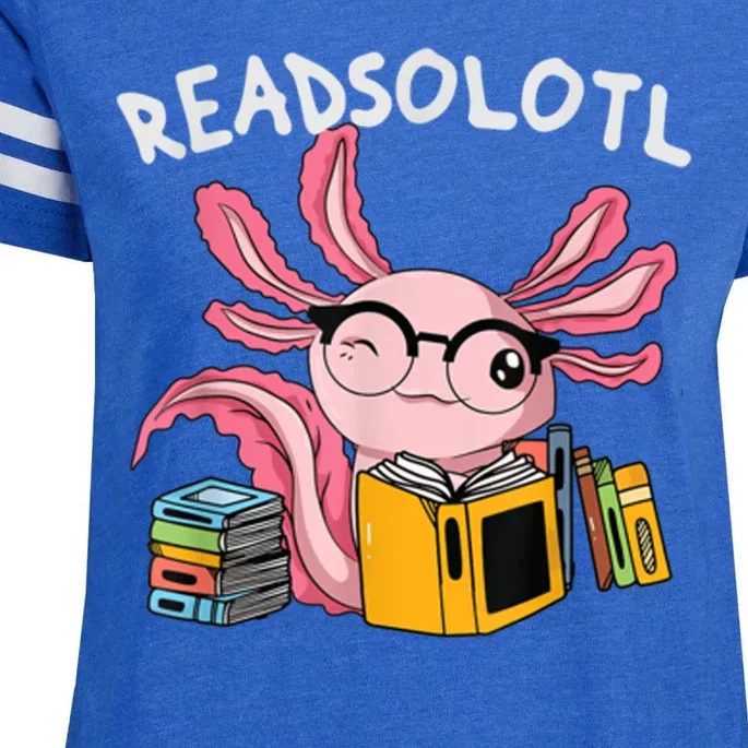 Readsolotl Read Books Lover Axolotl Enza Ladies Jersey Football T-Shirt