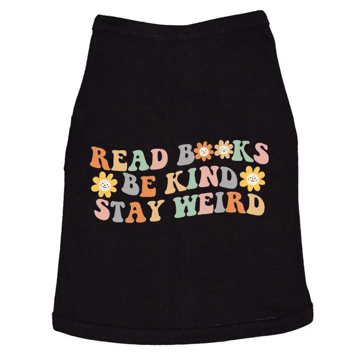 Retro Read Books Be Kind Stay Weird Funny Book Lover Reading Doggie Tank