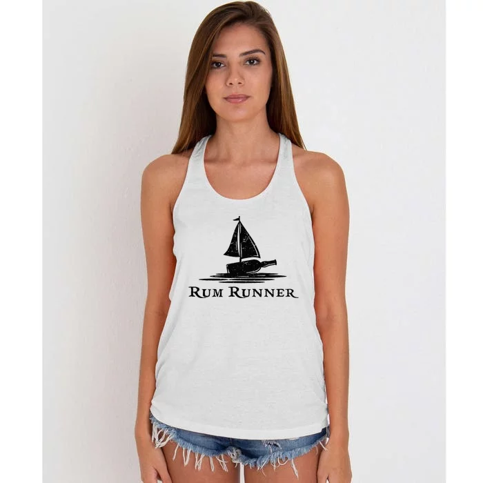 Rum Runner Bottle Ship Why Is The Rum Always Gone Funny Women's Knotted Racerback Tank