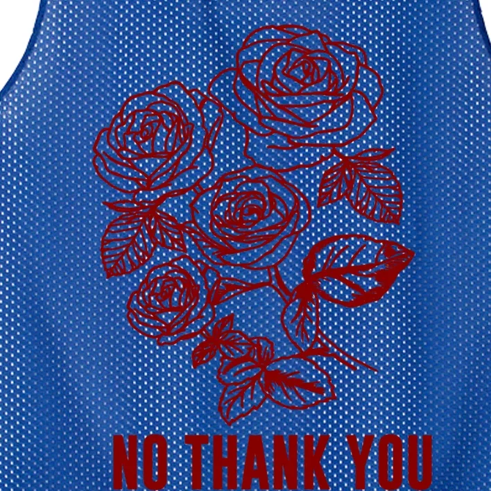 Red Rose Bunch No Thank You Gift Mesh Reversible Basketball Jersey Tank