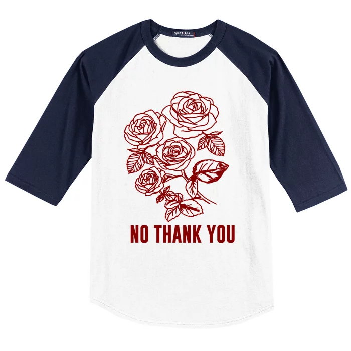 Red Rose Bunch No Thank You Gift Baseball Sleeve Shirt