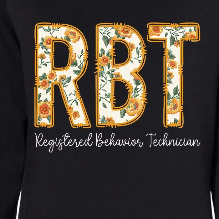 Rbt Registered Behavior Technician Fall Floral Thanksgiving Womens California Wash Sweatshirt