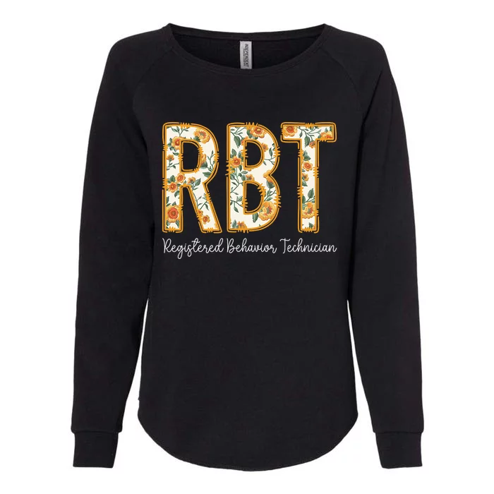 Rbt Registered Behavior Technician Fall Floral Thanksgiving Womens California Wash Sweatshirt