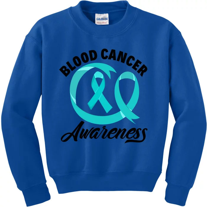 Red Ribbon Blood Cancer Awareness Funny Gift Kids Sweatshirt