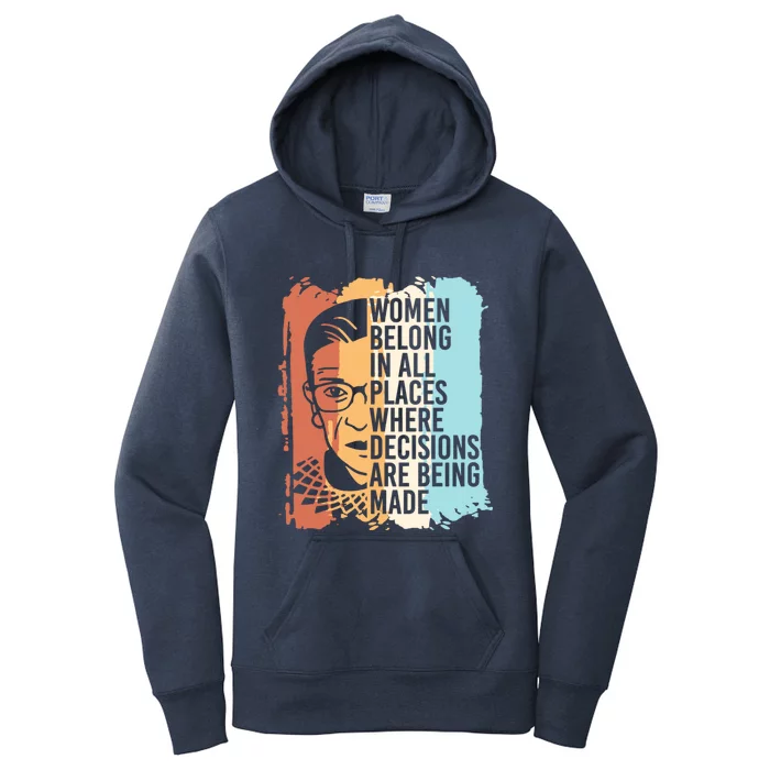 Rbg Ruth Bader Ginsburg Feminist Political Gift Women's Pullover Hoodie