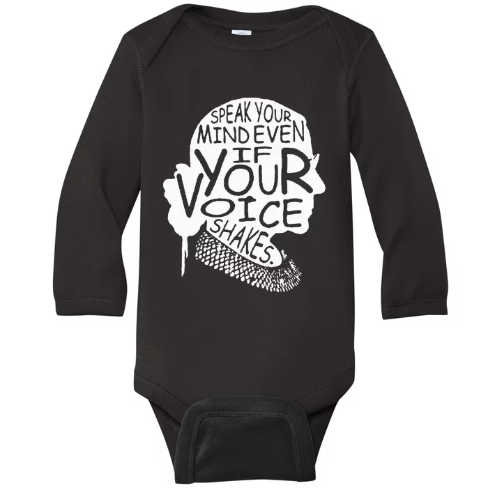 Rbg Ruth Bader Ginsburg Feminist Political Gift Baby Long Sleeve Bodysuit