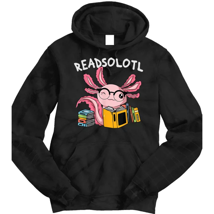 Readsolotl Read Book Axolotl Funny Reading Fish Books Lizard Tie Dye Hoodie