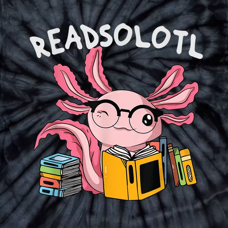 Readsolotl Read Book Axolotl Funny Reading Fish Books Lizard Tie-Dye T-Shirt