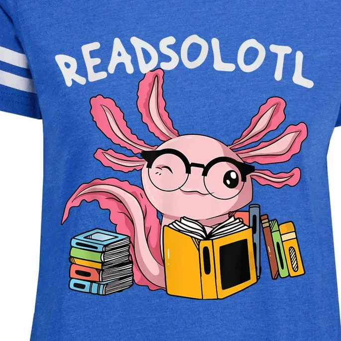 Readsolotl Read Book Axolotl Funny Reading Fish Books Lizard Enza Ladies Jersey Football T-Shirt