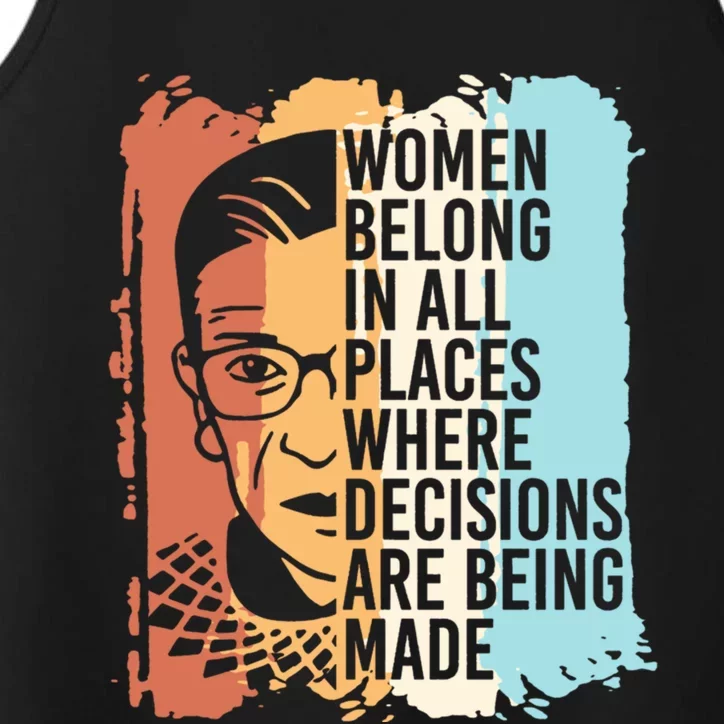 Rbg Ruth Bader Ginsburg Feminist Political Gift Performance Tank