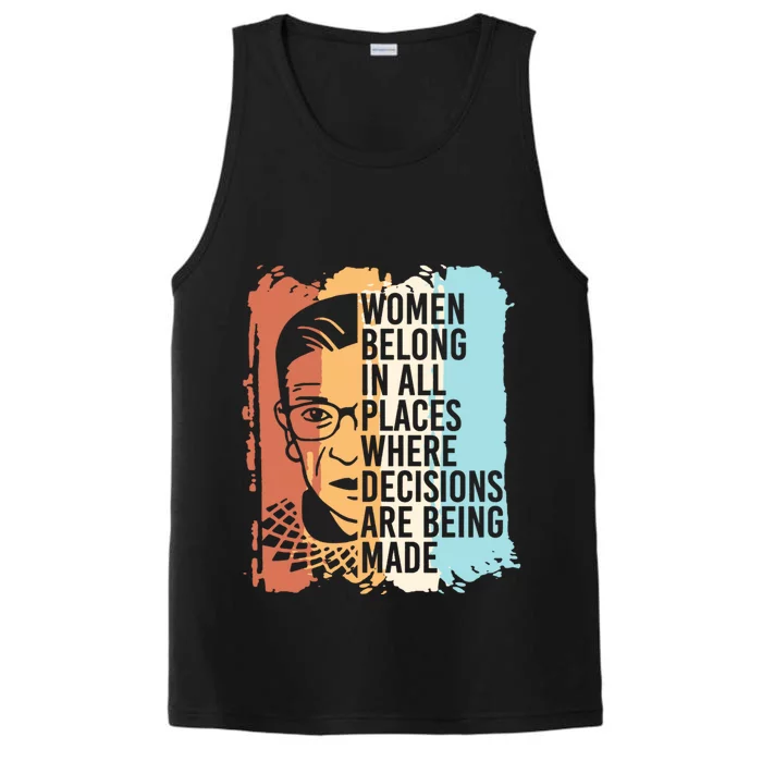 Rbg Ruth Bader Ginsburg Feminist Political Gift Performance Tank