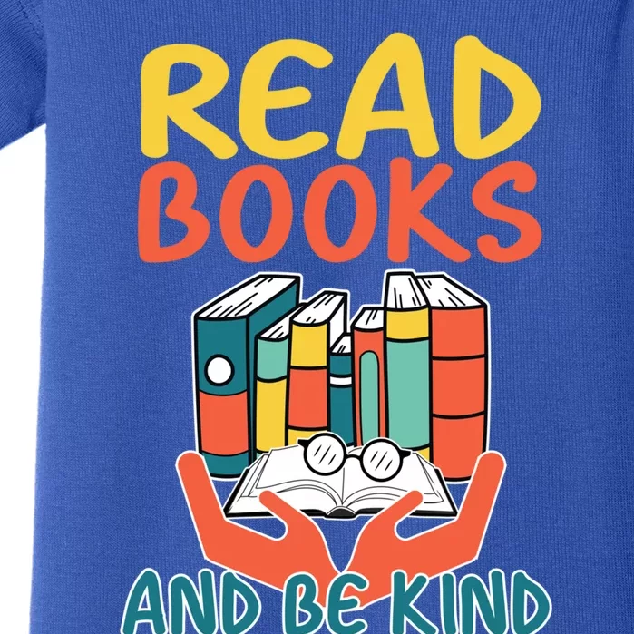 Retro Read Books And Be Kind Reading Lovers Bookish Bookworm Gift Baby Bodysuit