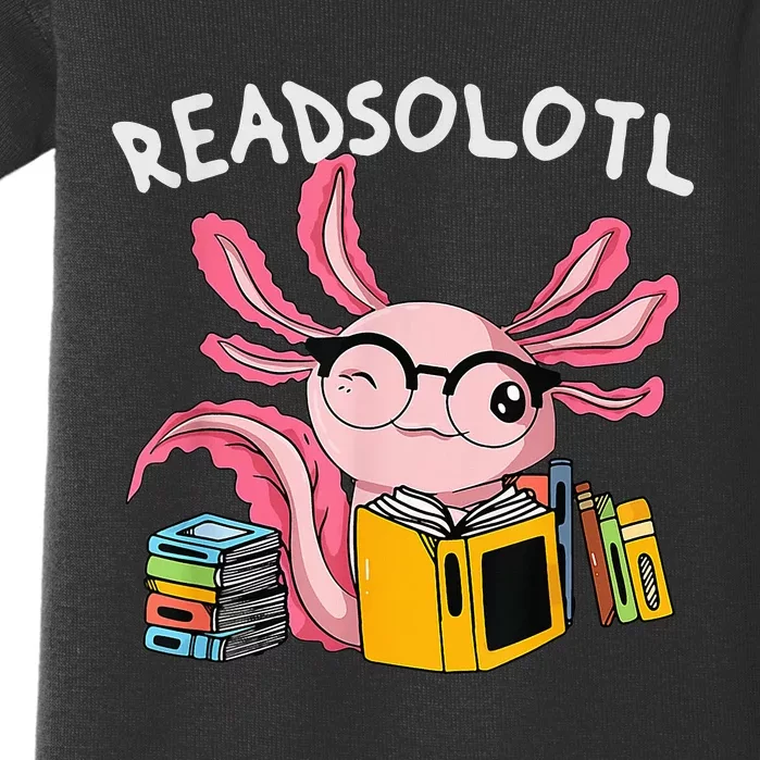 readsolotl read book axolotl reading fish books lizard Baby Bodysuit