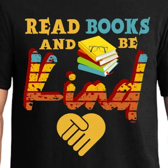 Retro Read Books And Be Kind Reading Lovers Bookish Bookworm Gift Pajama Set