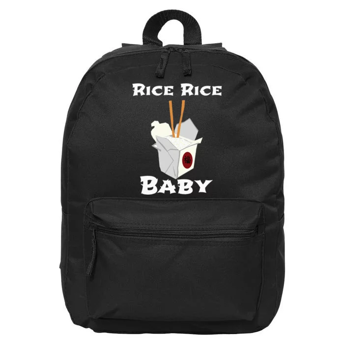 Rice Rice Baby! Funny Cool Chinese Asian Food 16 in Basic Backpack