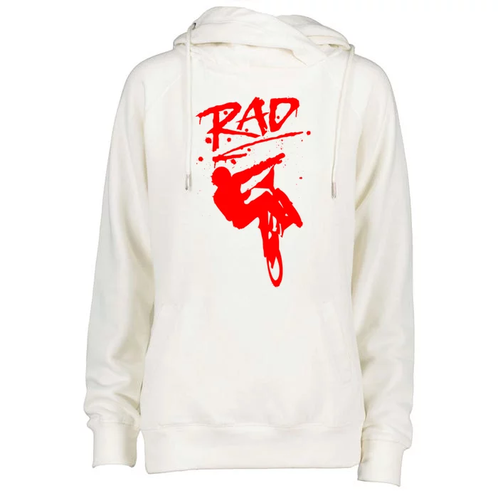 Rad Radical Bmx Bike Redesign Graffiti Gnarly Retro Awesome Meaningful Gift Womens Funnel Neck Pullover Hood