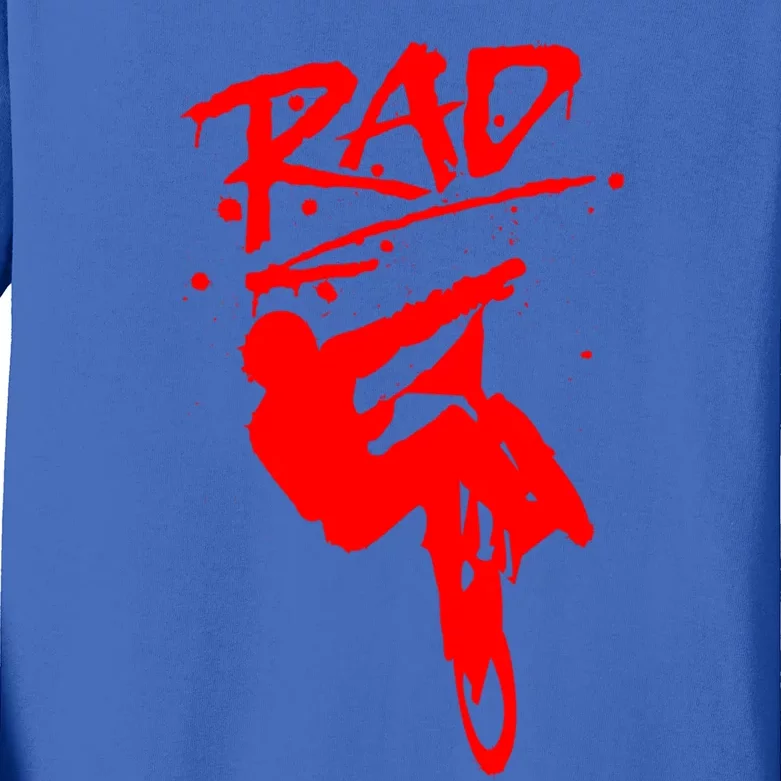 Rad Radical Bmx Bike Redesign Graffiti Gnarly Retro Awesome Meaningful Gift Kids Long Sleeve Shirt