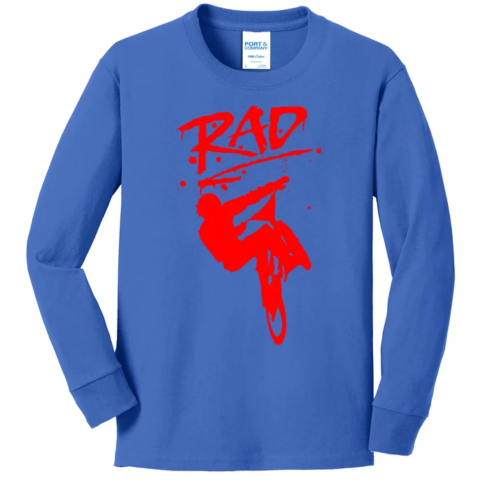 Rad Radical Bmx Bike Redesign Graffiti Gnarly Retro Awesome Meaningful Gift Kids Long Sleeve Shirt