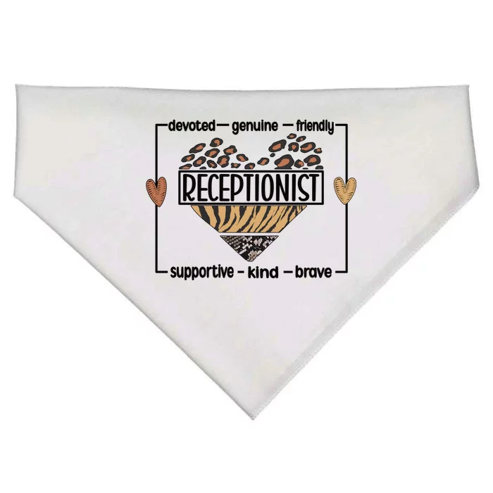 Receptionist Reception Best Receptionist Great Gift USA-Made Doggie Bandana