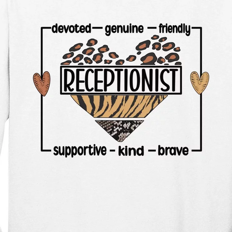 Receptionist Reception Best Receptionist Great Gift Tall Long Sleeve T-Shirt