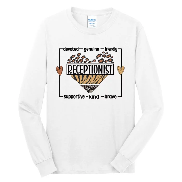 Receptionist Reception Best Receptionist Great Gift Tall Long Sleeve T-Shirt