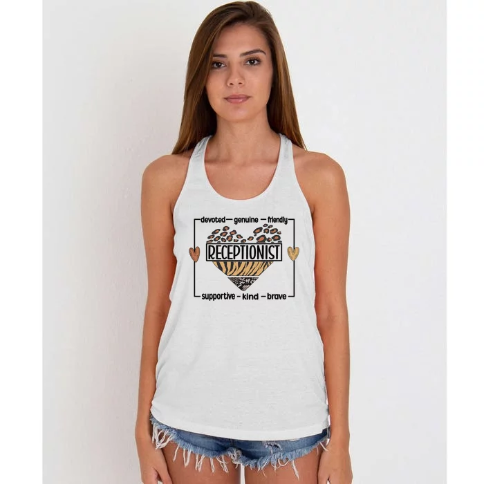 Receptionist Reception Best Receptionist Great Gift Women's Knotted Racerback Tank