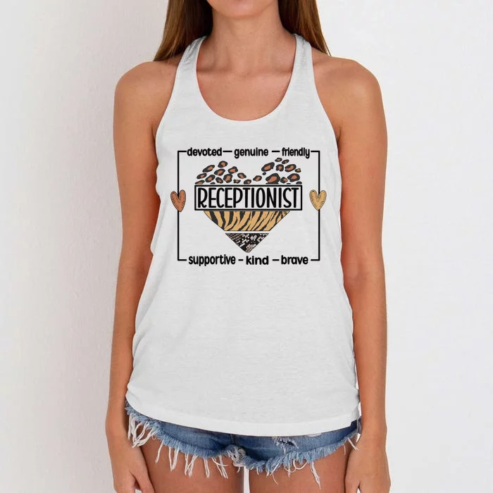 Receptionist Reception Best Receptionist Great Gift Women's Knotted Racerback Tank