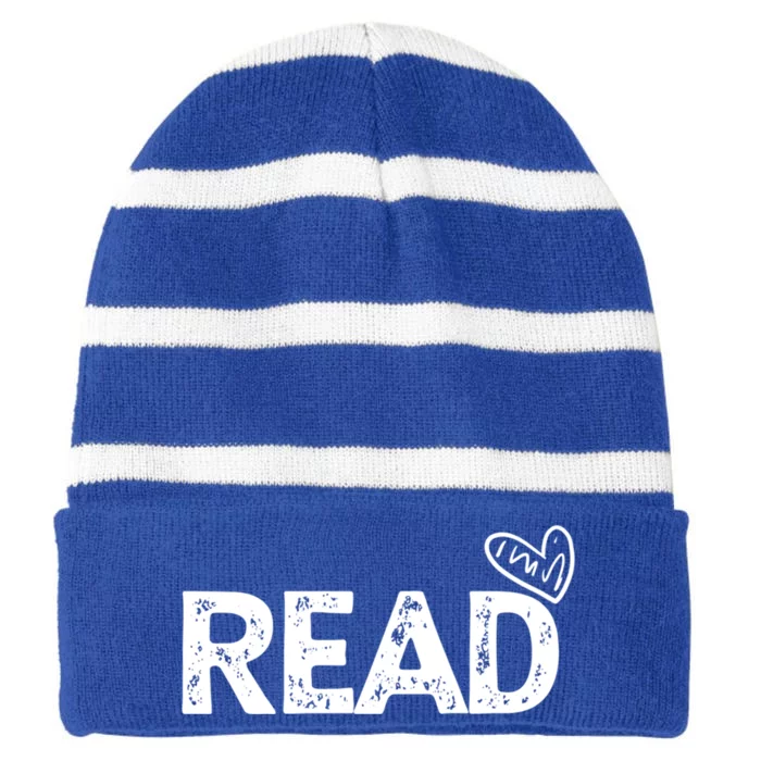 Read Reader Book Reading English Teacher Gift Striped Beanie with Solid Band