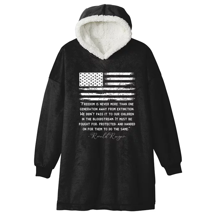 Ronald Reagan Conservative Anti Democrat Hooded Wearable Blanket