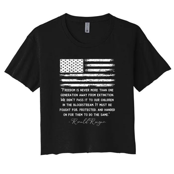 Ronald Reagan Conservative Anti Democrat Women's Crop Top Tee