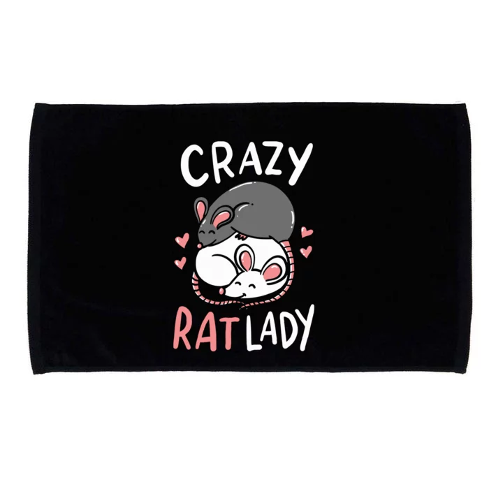 Rat Rats Crazy Rat Lady Love Cute Funny Pet Gift Microfiber Hand Towel